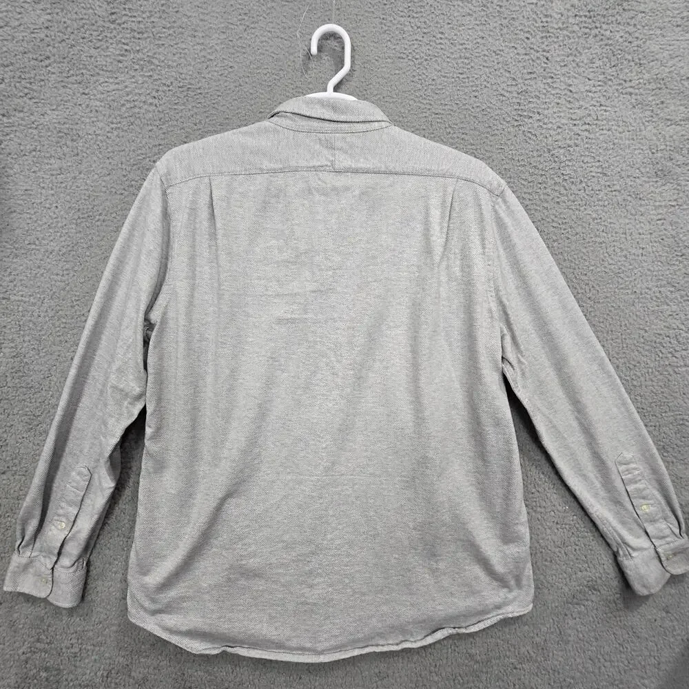 Polo Ralph Lauren Shirt Flannel Slim Fit Long Sleeve Herringbone Gray 2XL Pony
